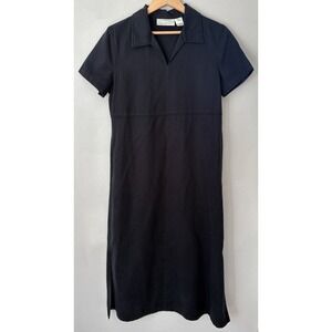 Vintage Susan Bristol Black Maxi Shift Dress Minimalist Lagenlook Quiet Luxury M